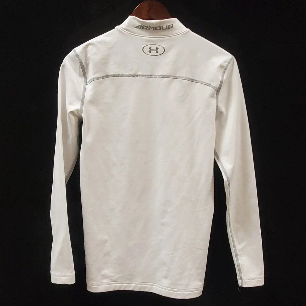 Under Armour Mens Compression Cold Gear Long Sleeve Mock Neck Shirt Size M White